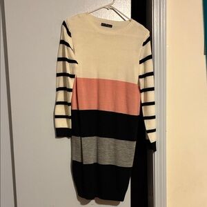 Elegant Striped Sweater Dress